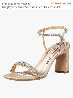 Badgley Mischka Women's Marilee Crystal Ankle-Strap Heels - Champagne